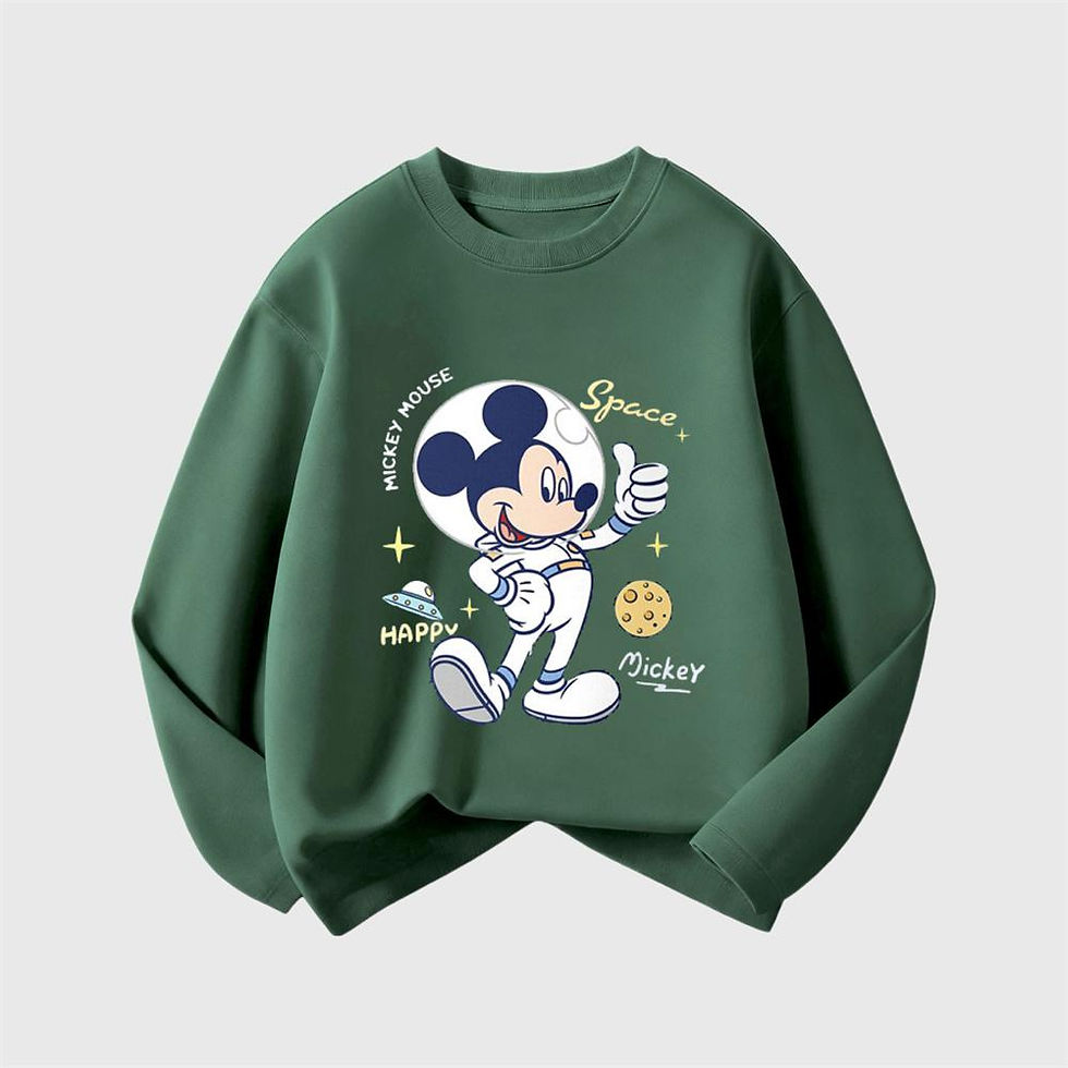 الصورة المصغرة: Long Sleeve T-shirts For Boys Mickey Mouse Crewneck Tops New Style Crewneck Tees