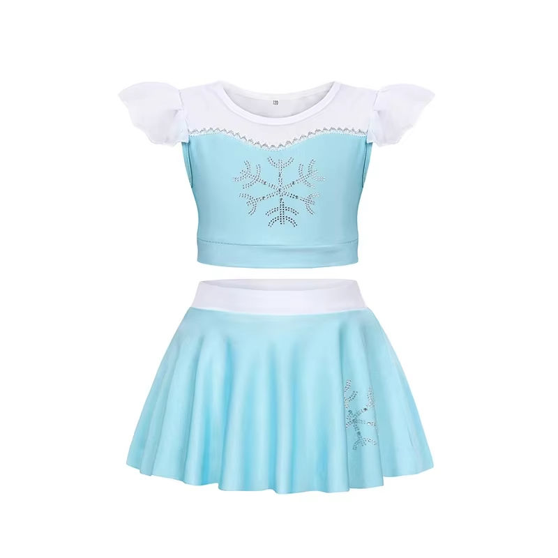 Thumbnail: Girls Princess Theme Swimsuit Set for Summer Beachwear Pool Party Kids Jasmine A