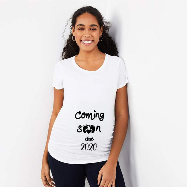 Thumbnail: 2020 Loading Women Maternity Short Sleeve Tops T-shirt Pregnancy Funny Clothes f