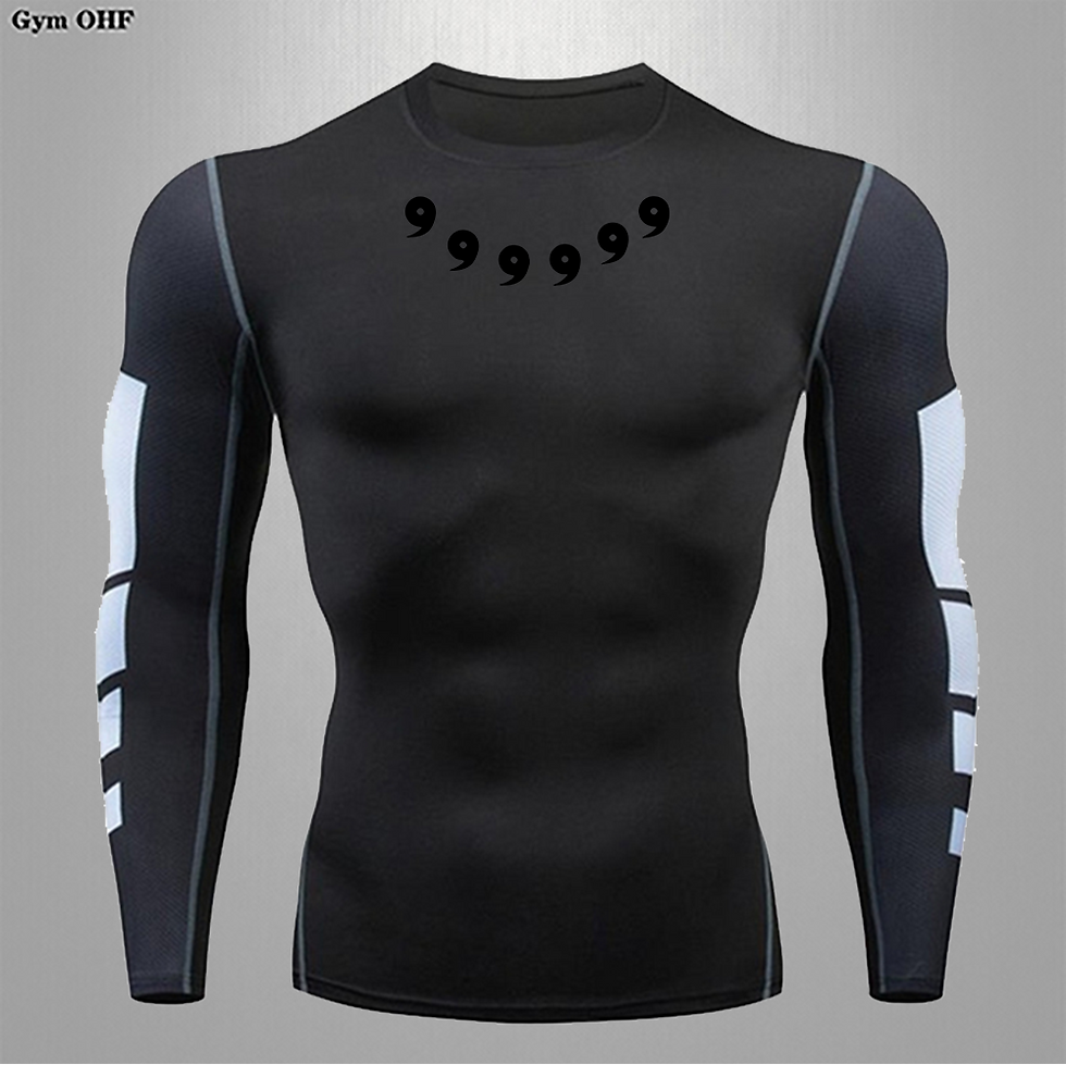 Thumbnail: Men's GYM T Shirt Compression Tight Fitting Quick Drying  Long sleeve Sport Athl