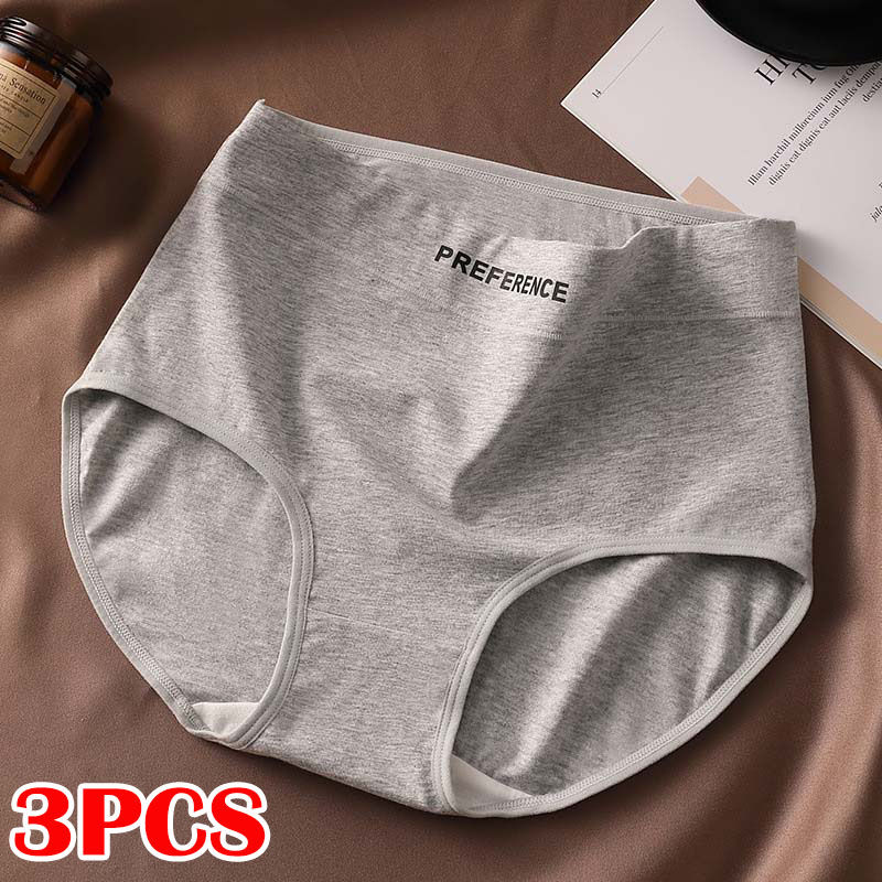 الصورة المصغرة: FallSweet 3PCS Seamless Women High Waist Briefs Panties Breathable Cotton Underw