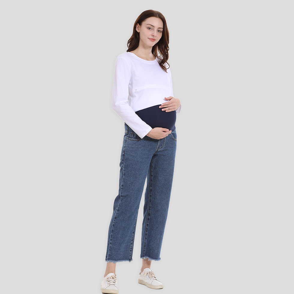Thumbnail: Maternity Pants For Pregnant Women Ajustabel Waist Band Pregnancy Jean Trousers 