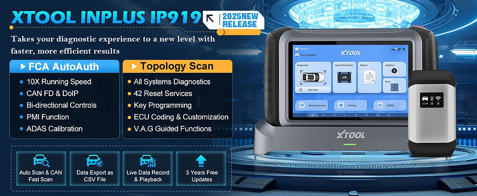 الصورة المصغرة: XTOOL IP919 Bluetooth Automotive Scanner ECU Coding 42+ Resets Car Diagnostic To