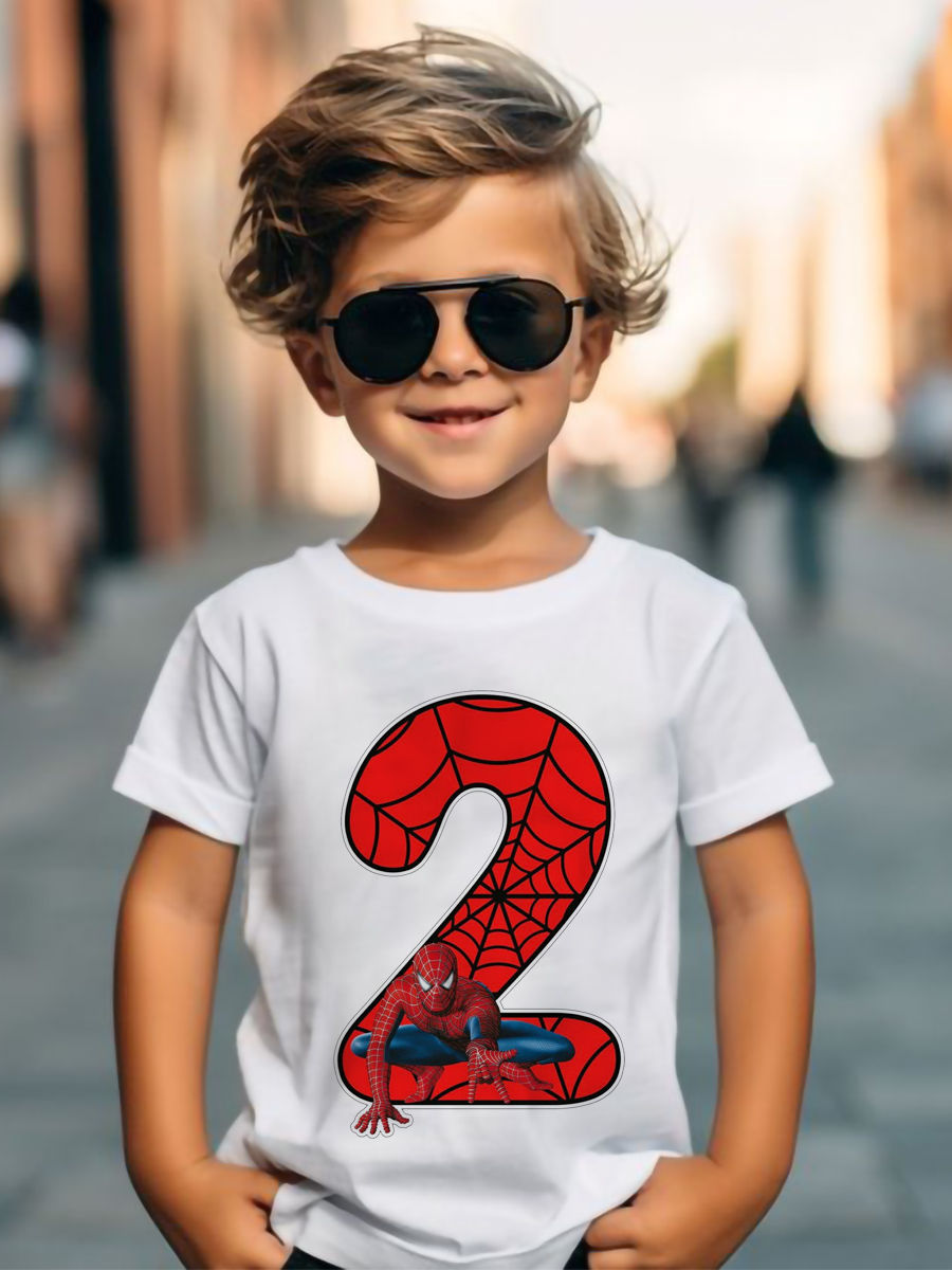 الصورة المصغرة: Disney Marvel SpiderMan 1-9 Birthday Kids Tshirts Boys T-Shirt Tees Girls Party 