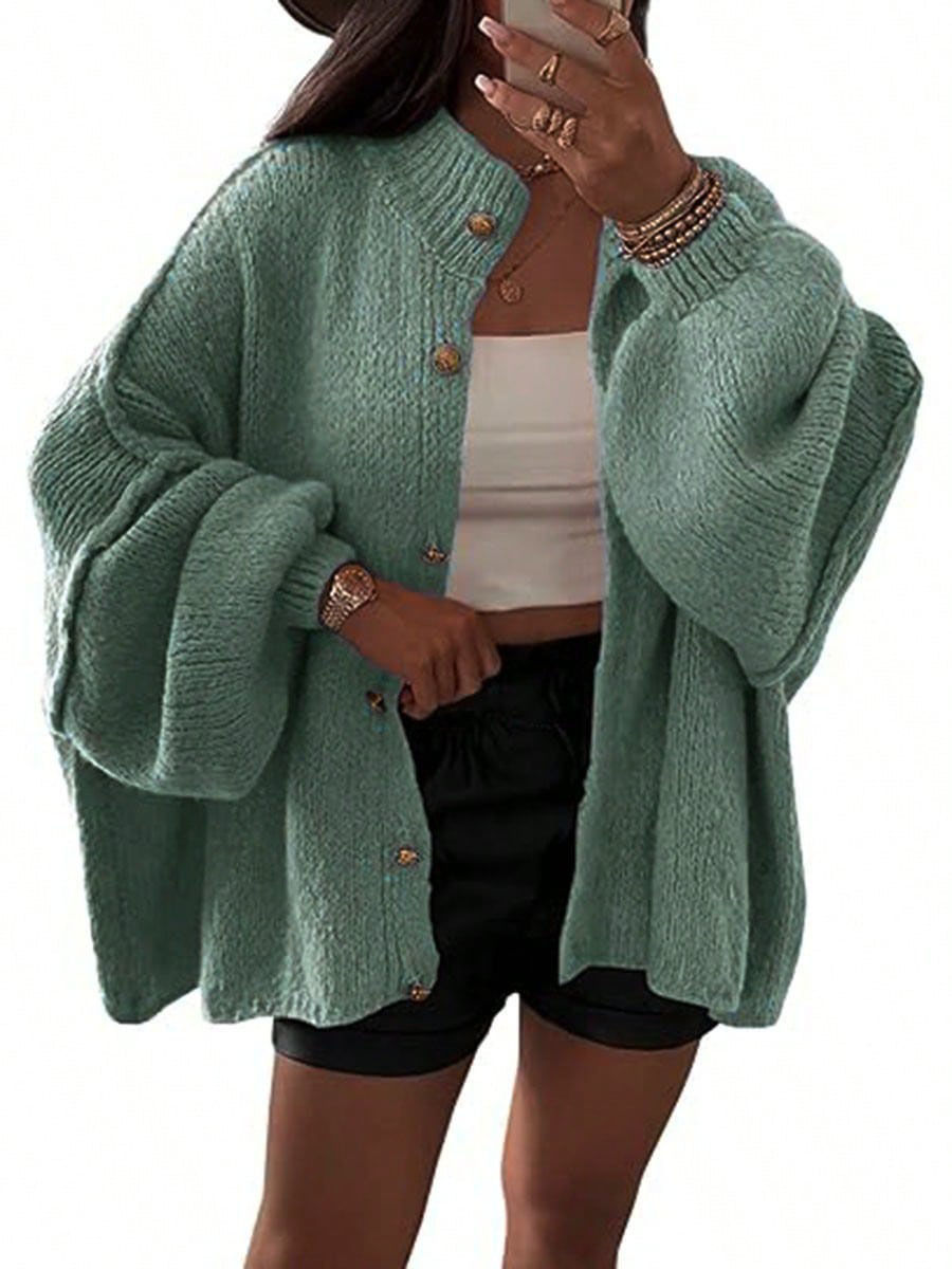 Thumbnail: Knitted Lazy Style Oversized Long Sleeve Women Loose Buttons Cardigans Coat Wint