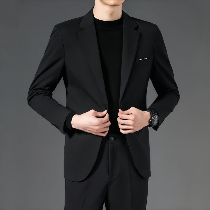 الصورة المصغرة: Black Men's Suit Jackets Business Coat Korean Style Clothes Vintage Clothing Cla