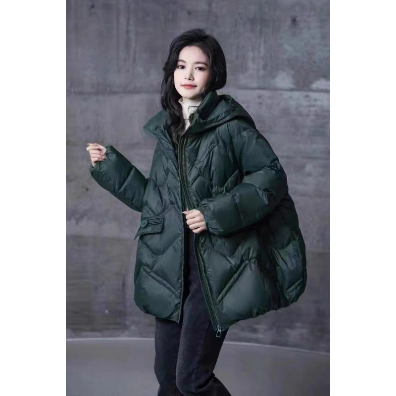 Thumbnail: Women's Hooded Medium Length Down Jacket, Warm Casual Coats, Down Fill Parkas, K