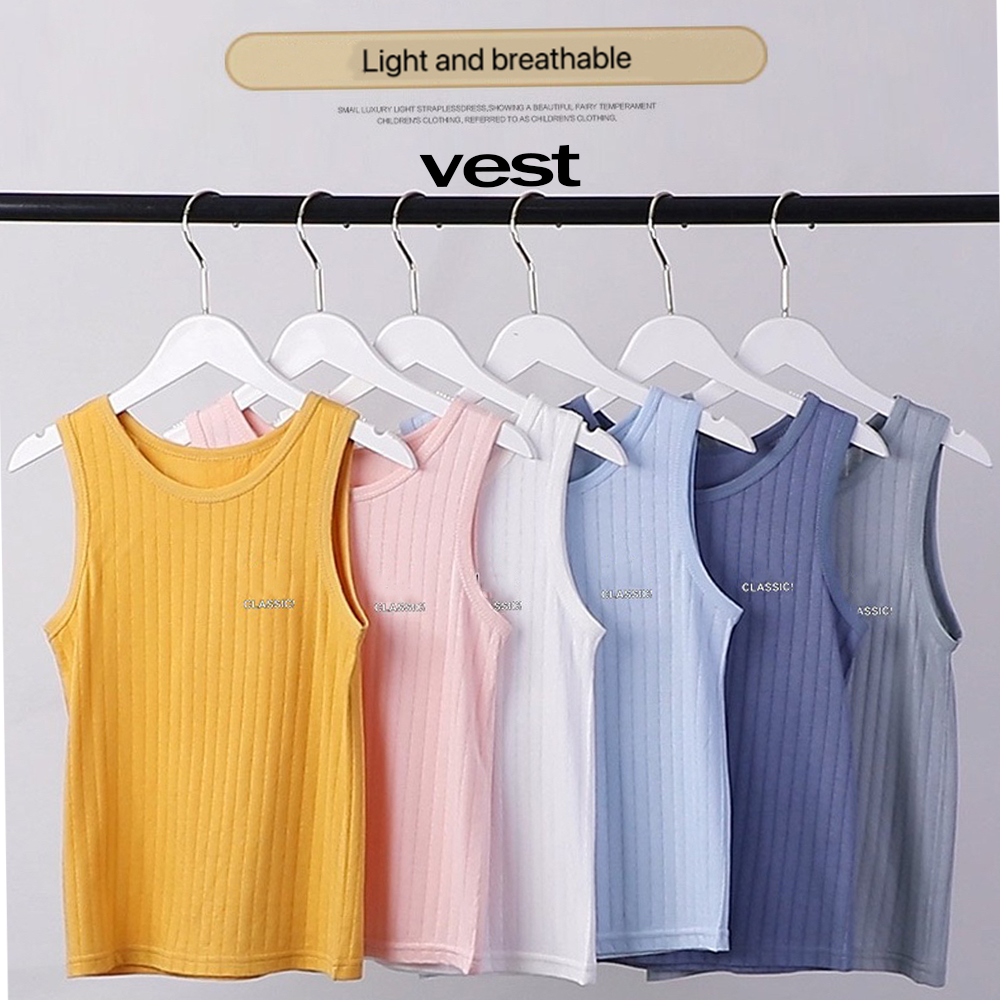 New Children's T-Shirt Boys' Vests Summer Candy Vest Fashion Breathable Soft Sle