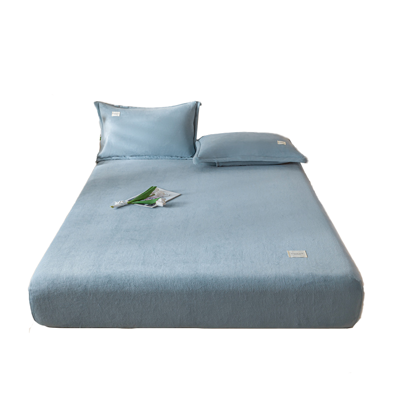 Thumbnail: Velvet Thermal Mattress Cover Plush Sheet Elastic Mattress Cover Fluffy Velvet F