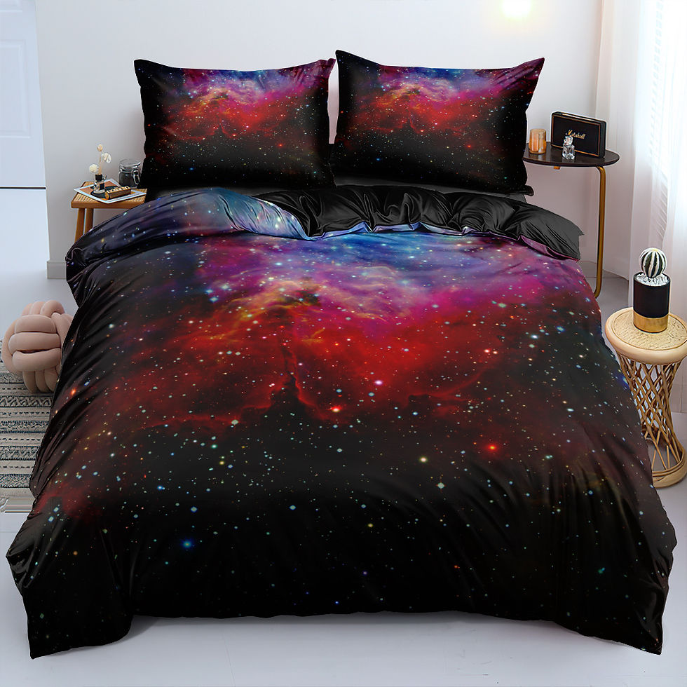 Thumbnail: Luxury Galaxy Dark Blue Bedding Set Twin Full Queen King Size Duvet Cover Set Sh