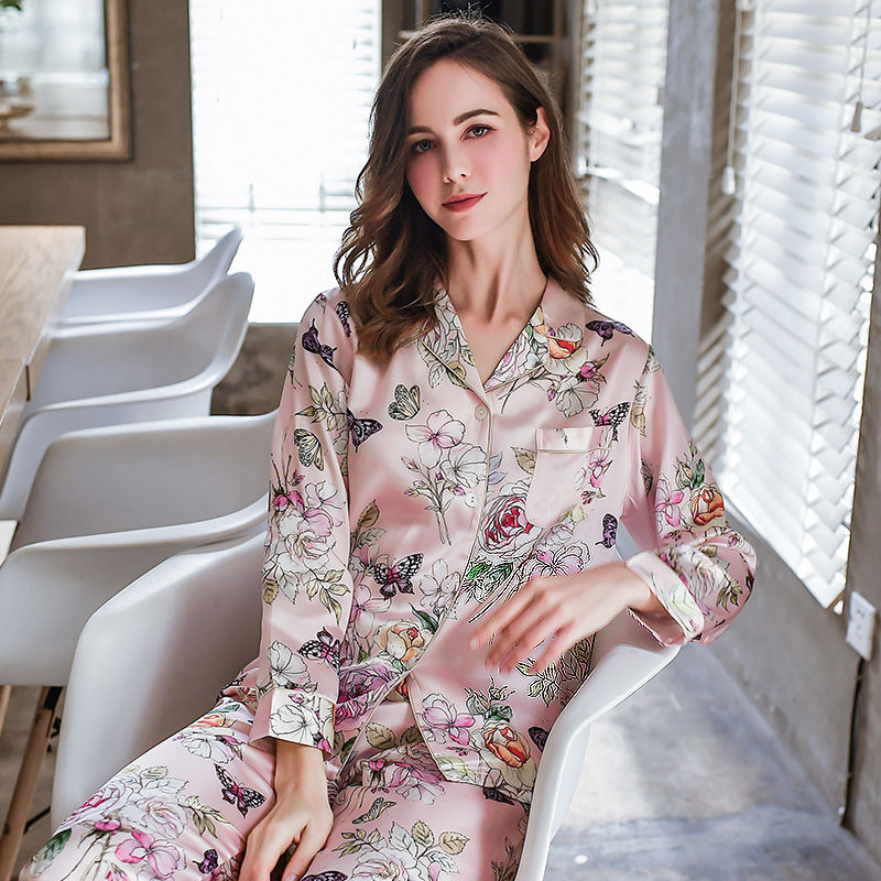 الصورة المصغرة: Fimtairah 6A 22MM  100% Mulberry Silk Pajamas Women Real Silk Pajama Sets Sleepw