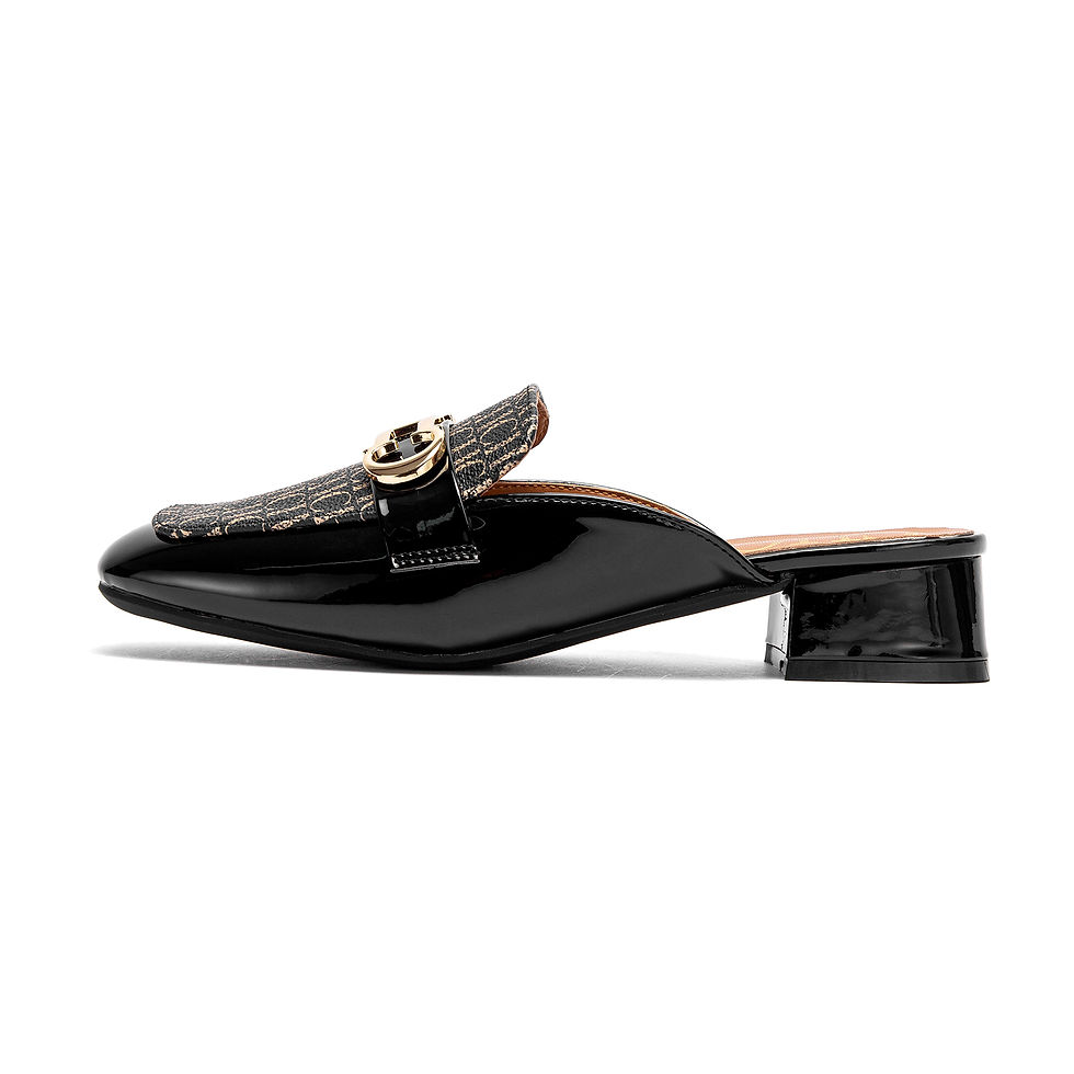 الصورة المصغرة: CHCH Buckle Mules for Women Round Toe Backless Flat Mules Slides Mules Shoes Lad