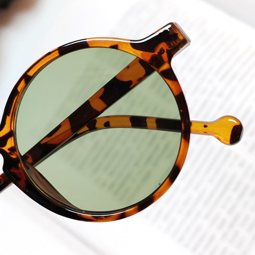 الصورة المصغرة: Pudcoco Child Headwear, Trendy UV Protection Summer Outdoor Travel Round Glasses