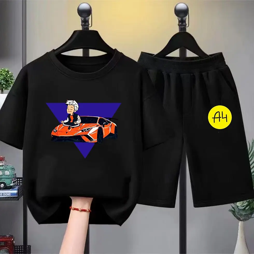 الصورة المصغرة: А4 Donuts T Shirt Kids T-shirt sets Merch A4 Lamba Shirt Girl Boy Short Sleeves