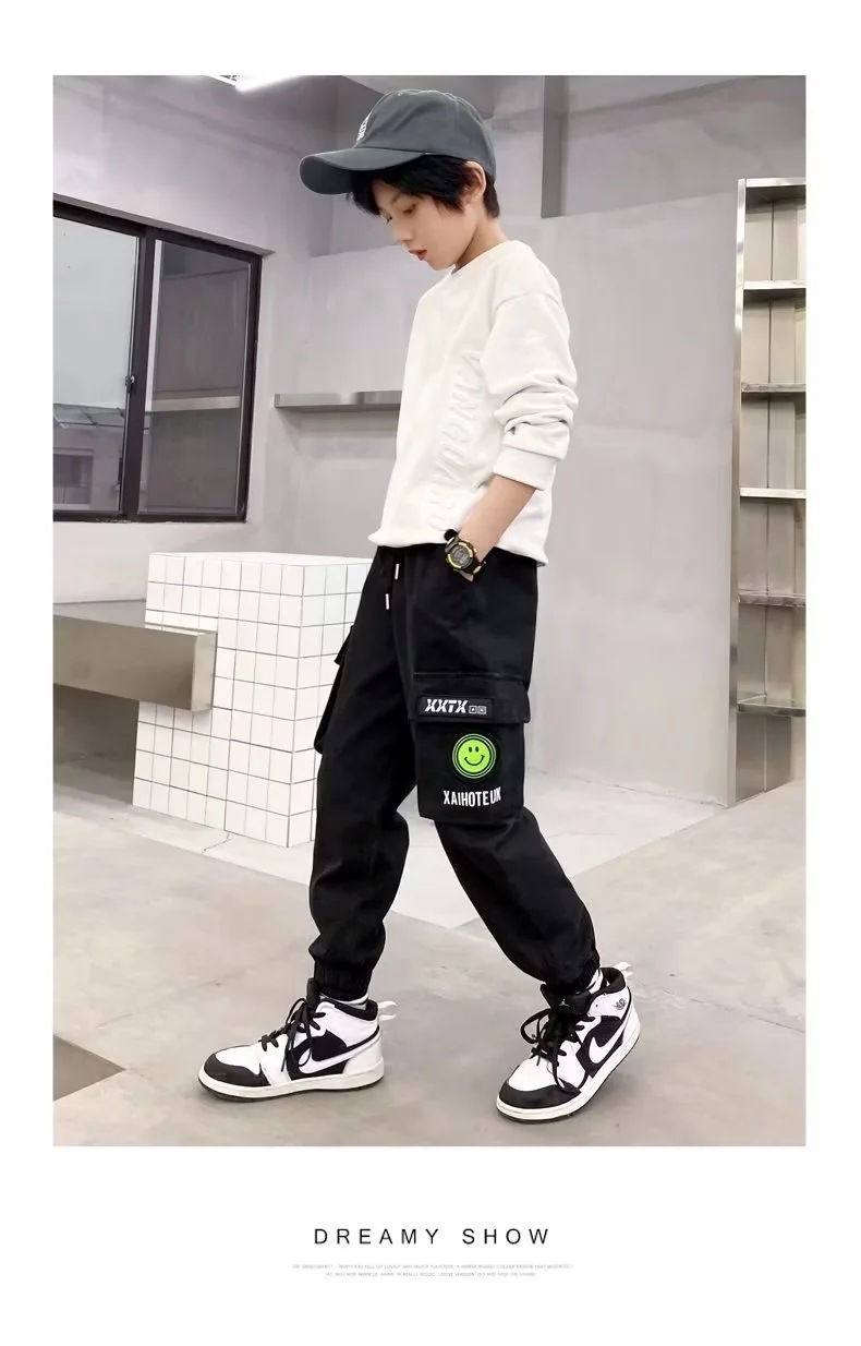 الصورة المصغرة: New Spring and Autumn Children's Teenage Boys Casual School Sports Pants Korean 