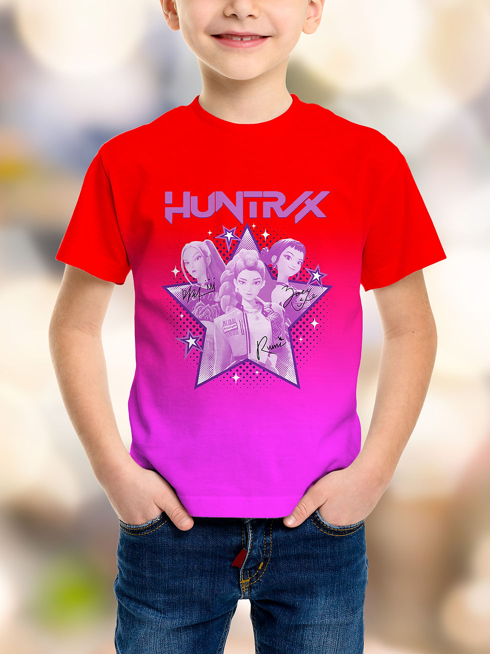 الصورة المصغرة: 2025 Summer Fashion Casual Children's T-shirt KPop Devil Hunter T-shirt Cool Gir