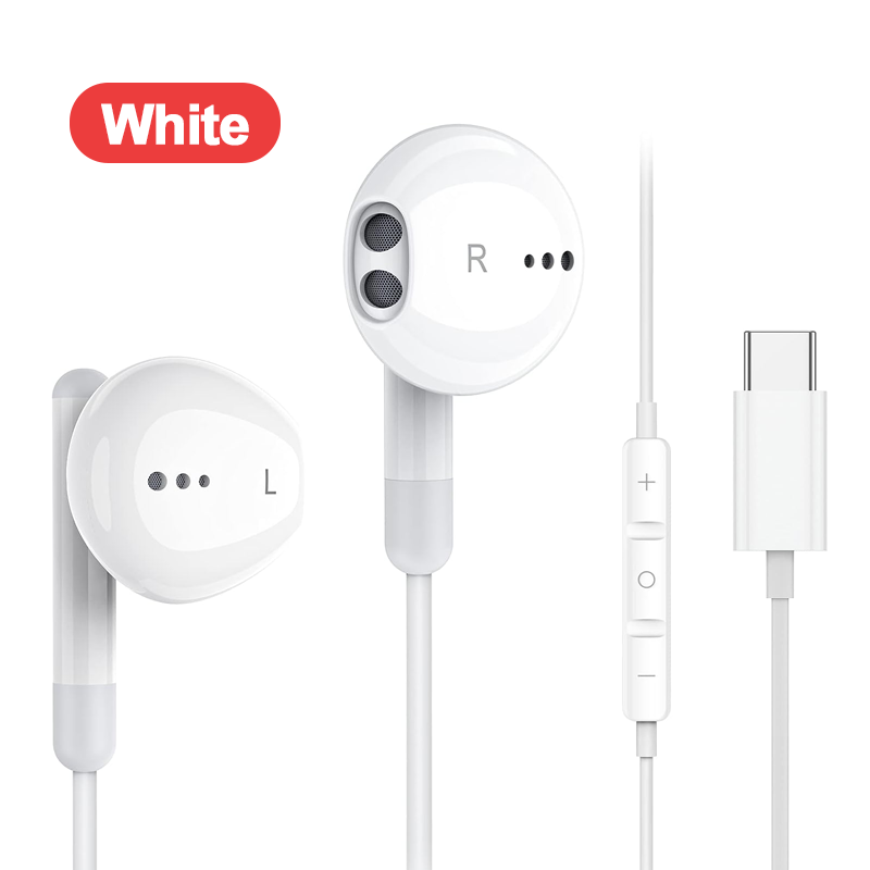 Thumbnail: Type-C Headphones Bass Stereo USB C Wired Earbuds For Samsung Galaxy S24 S23 S22