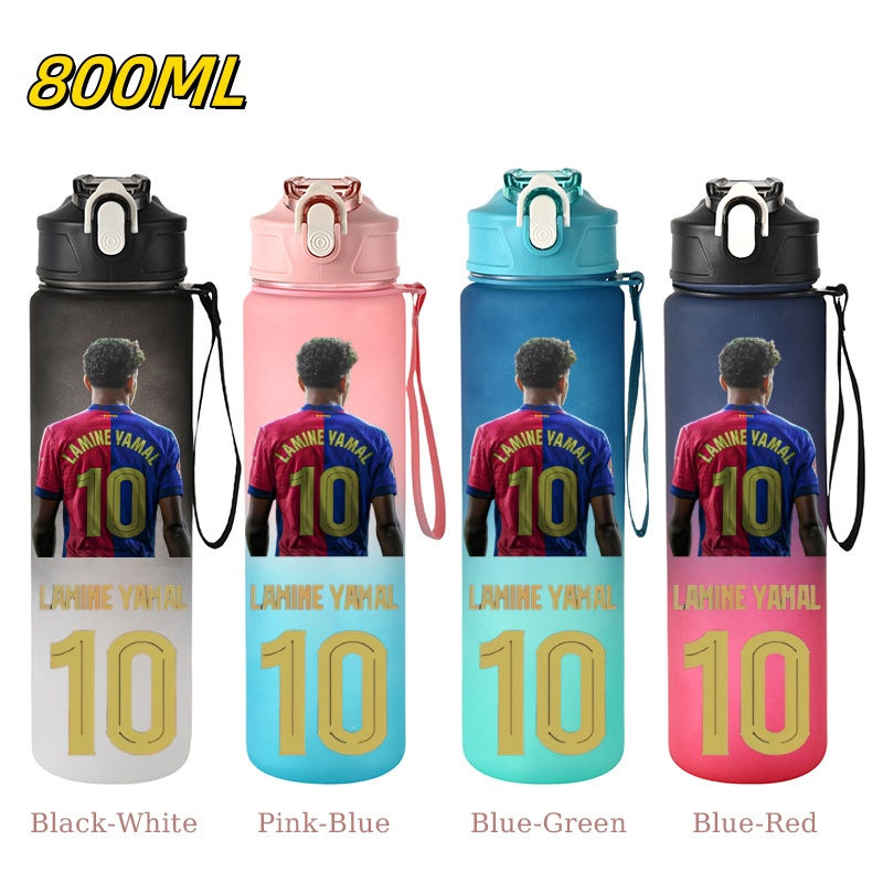 Thumbnail: 800ML Football Star Sports Large Capacity Sports Water Bottle Leak Proof Drinkin