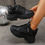 Thumbnail: Women's Height Increasing Chunky Sneakers White Black Platform Sports Shoes for 