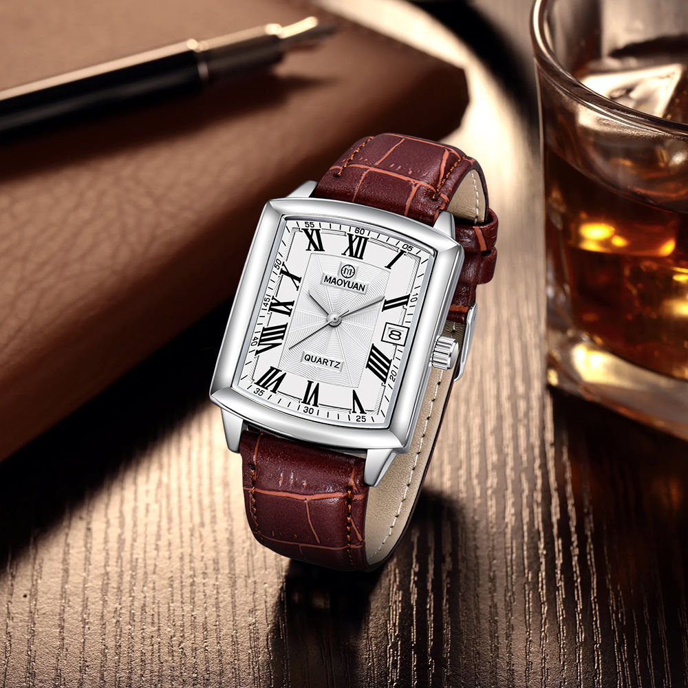 MAOYUAN New Square European and American Casual Leather Quartz Watch Waterproof