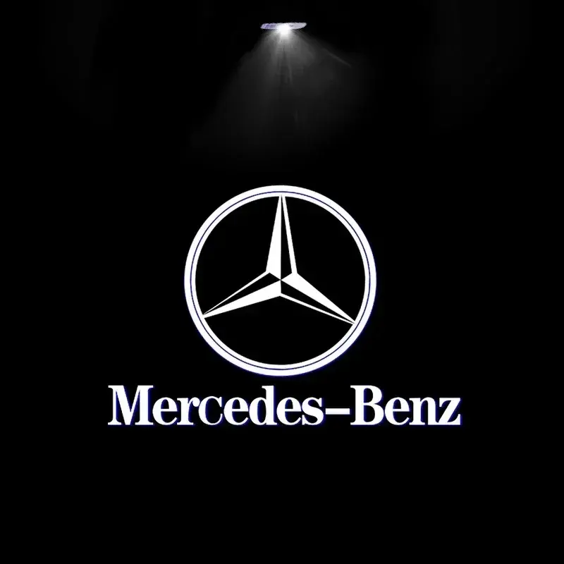 Thumbnail: 2pcs Car door welcome light logo Emblem For Mercedes Benz A C E GLC GLA GLE GLB 
