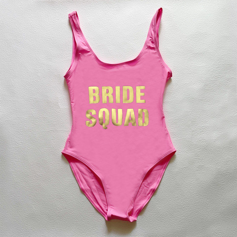 Thumbnail: Bachelor Party One Piece Swimsuit Women TEAM BRIDE SQUAD TRIBE Swimwear Bikini S