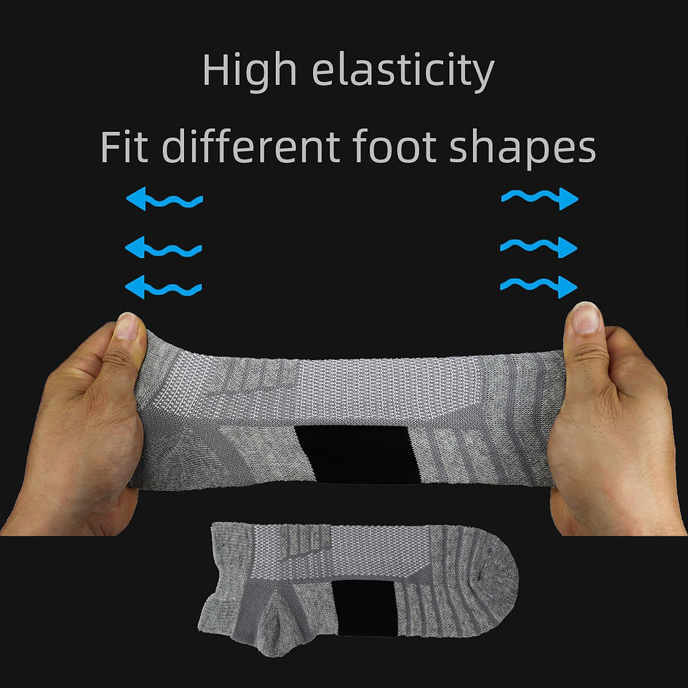Thumbnail: 3 Pairs Men's Cycling Sport Socks Basketball Running Compression Ankle Sock Blac