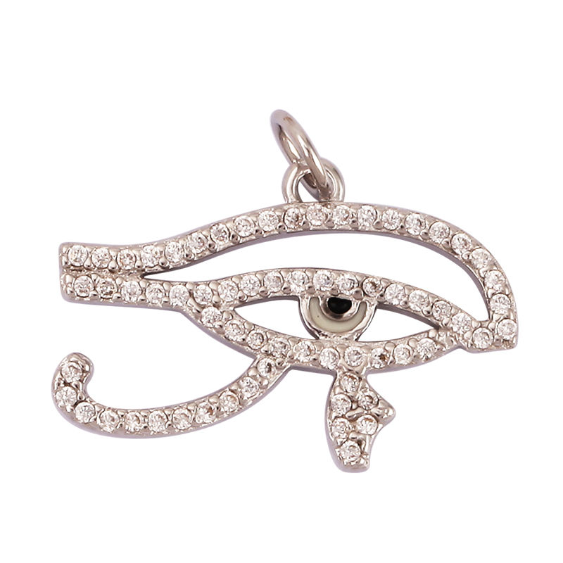 Thumbnail: Evil Eye Charm Pendant,18K Real Gold Plated Cubic Zirconia CZ Paved Religours,Je