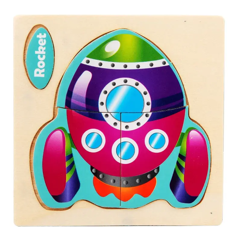الصورة المصغرة: 3D Wooden Puzzle Jigsaw Toys For Children Wood 3d Cartoon Animal Puzzles Intelli