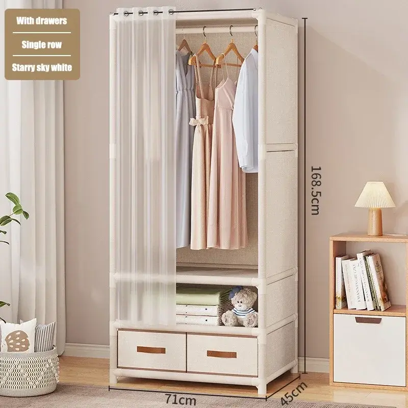 Thumbnail: Floor-Standing Simple Wardrobes Home Large Capacity Durable Clothes Cabinet Dust