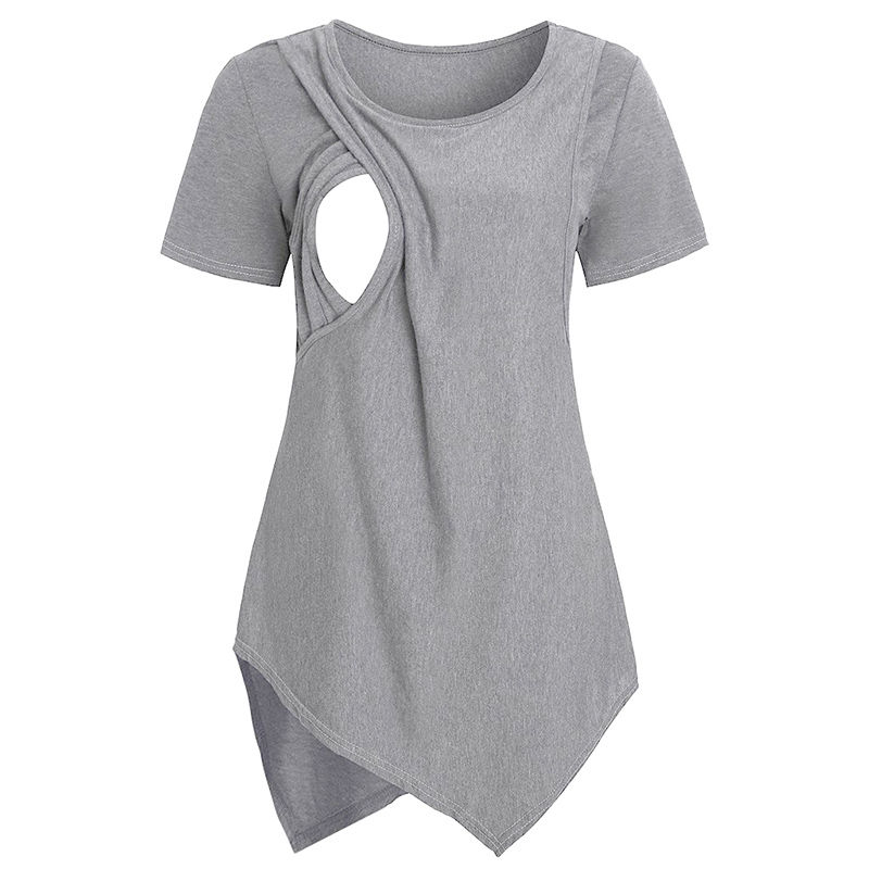 Thumbnail: Women Blouse Maternity Casual Soft  Nursing Tops T-shirt Summer Short Sleeve Pre