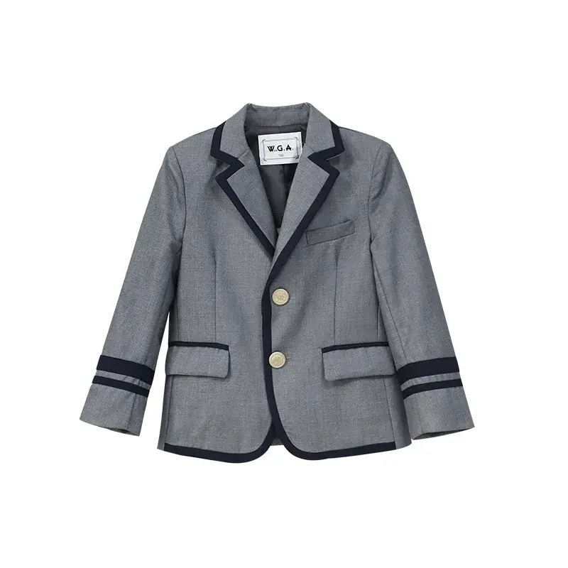 الصورة المصغرة: Child School Uniform Girls Korean Japanese Navy Jacket Pleated Skirt Boys Formal