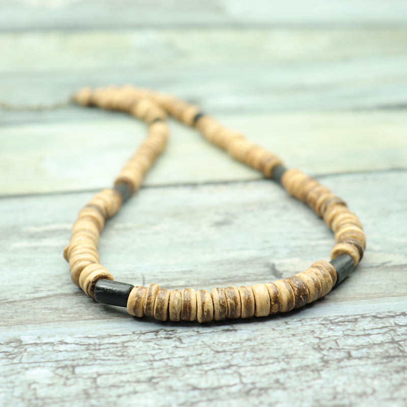 Thumbnail: New Unique Natural Coconut Husk Necklace For Men Handmade Short Choker Collar Ho