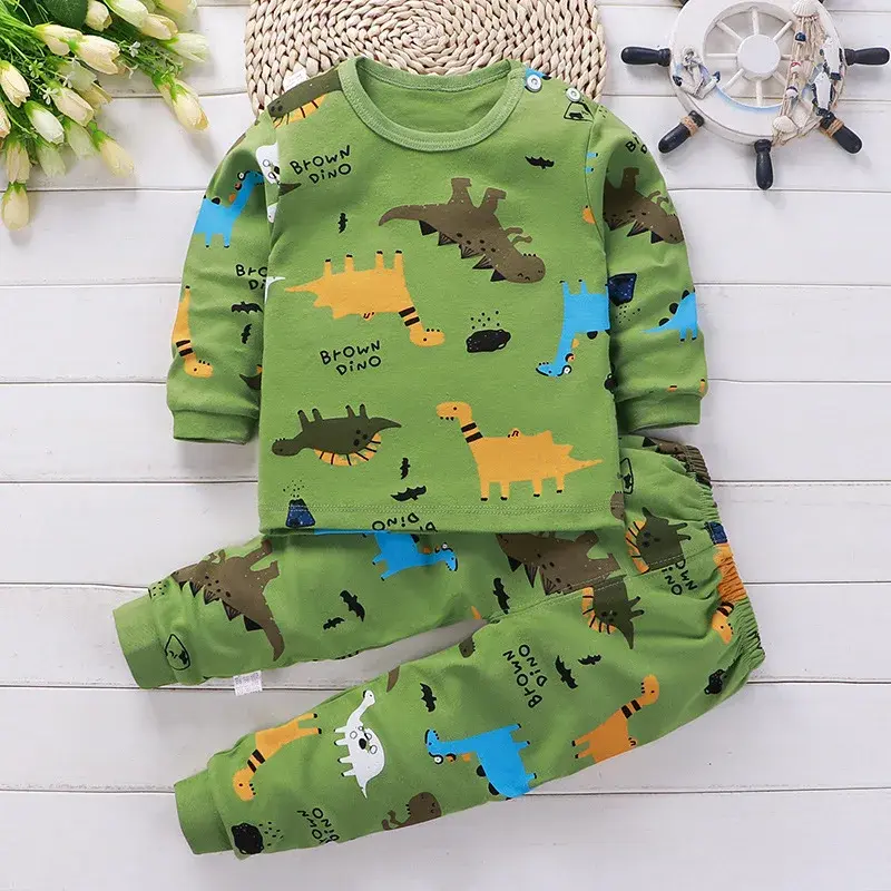 Children's Clothing Spring and Autumn Catoon Underwear Set Baby Boys Girls Cotto