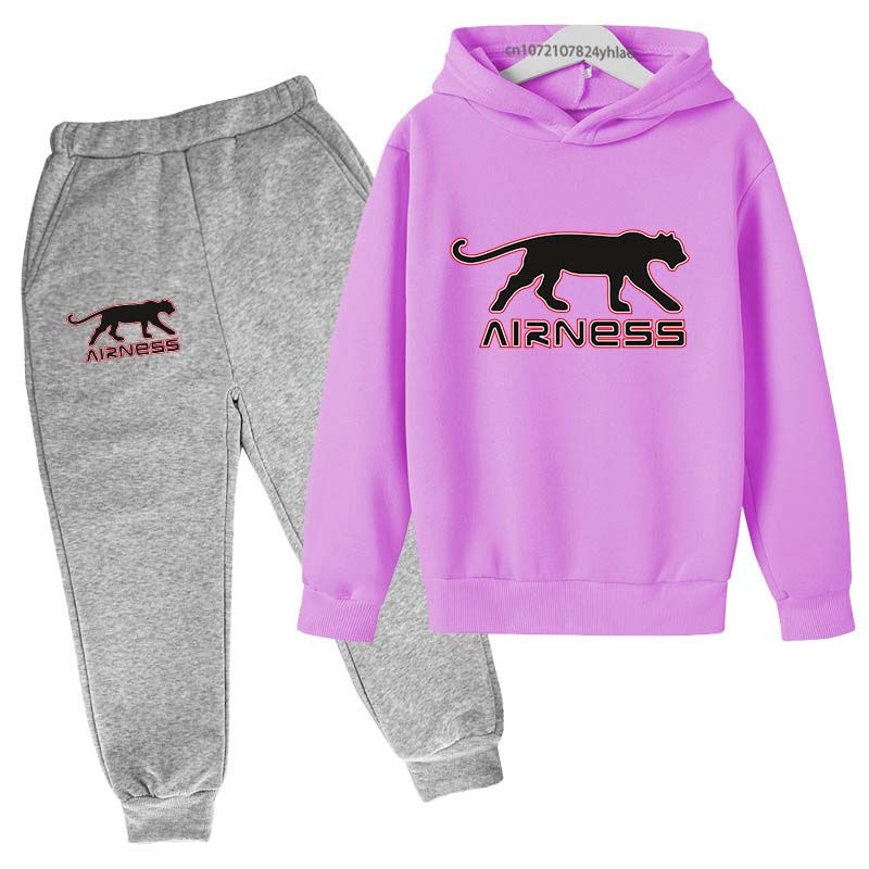 الصورة المصغرة: Kids Stylish Trend Print Pullover Hoodie+Pants 2pcs Tracksuits 2-13 Years Boys G