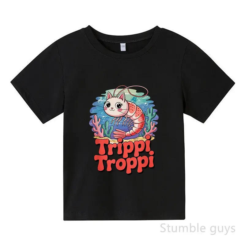الصورة المصغرة: Tung Tung Tung Sahur Kids Italian Brainrot Clothes Short Sleeve Casual Summer Bo