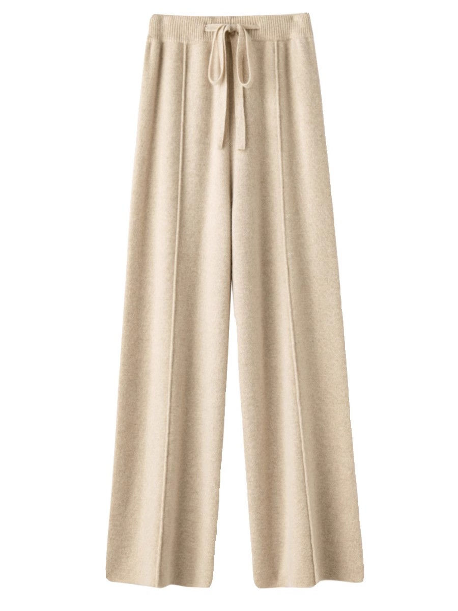 Thumbnail: 2026 Autumn Winter New  Women's High Waist Belted Pure Color Center Line Wide Le