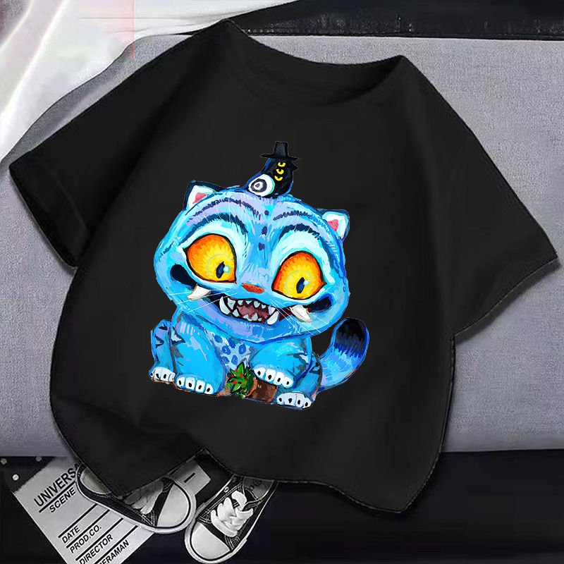 الصورة المصغرة: New K Pop Demon Hunters Kids T Shirts Cartoon Anime Printed T Shirt Boys Girls C