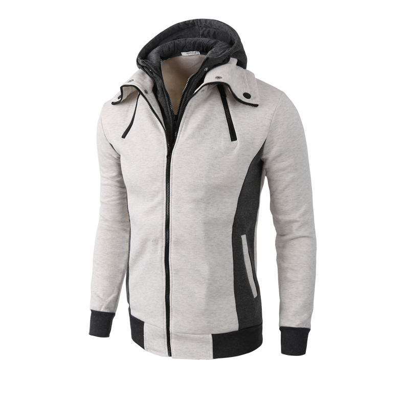 الصورة المصغرة: 2023 Zipper Men Jackets Autumn Winter Casual Fleece Coats Bomber Jacket Scarf Co