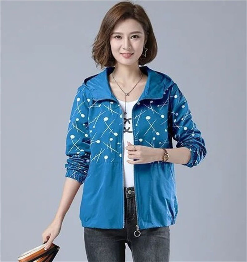 الصورة المصغرة: 2024 Spring Summer Fashion Thin Windbreaker Women Jacket Coat Female Hooded Long
