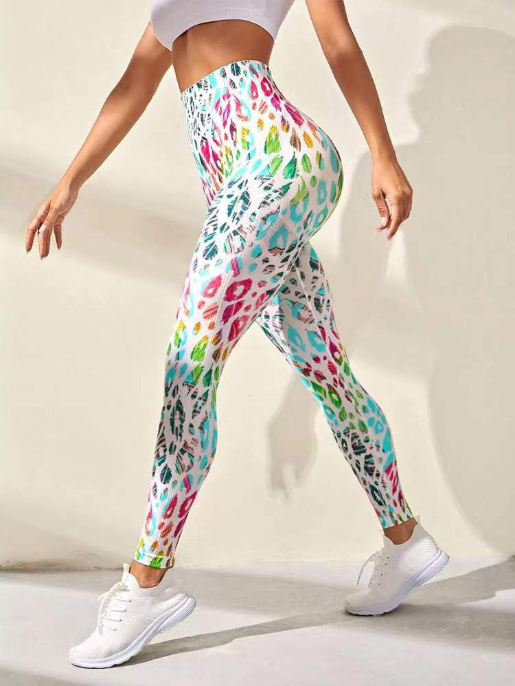 Thumbnail: New Tye Die Seamless Yoga Pants 3D Printed Women High Waist Lifting Hip Honey Pe