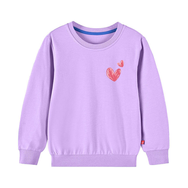 الصورة المصغرة: Childrens Cute Pink Pullover Heart Cartoon Hoodie for Baby Girls Brand Long Slee