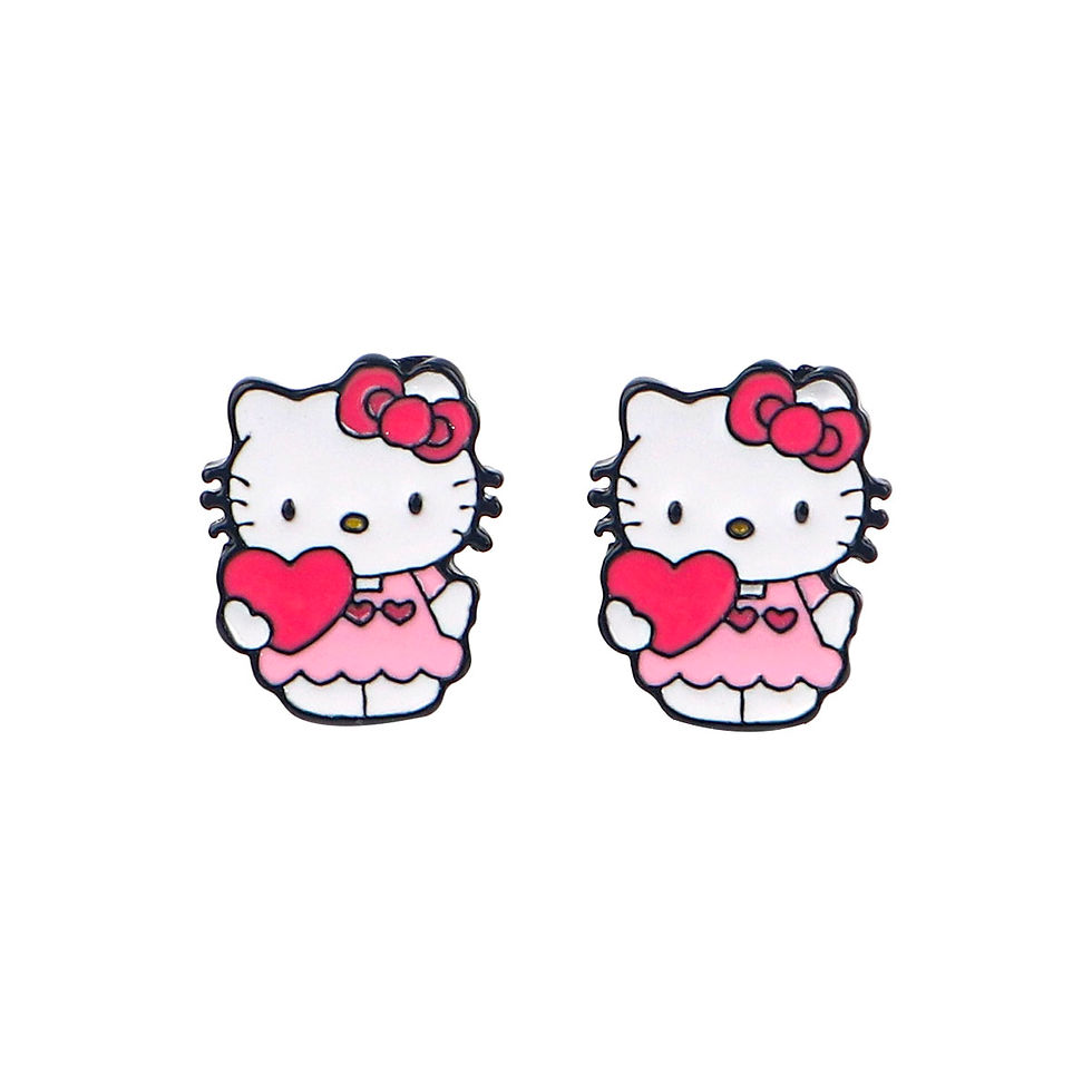 الصورة المصغرة: Cute Cartoon Kitty Earrings For Young Girl Stud Earring Trendy Stainless Steel E