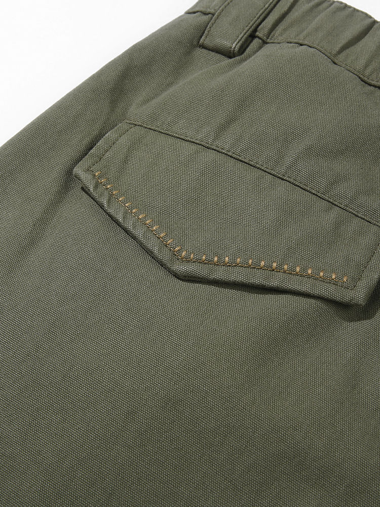 الصورة المصغرة: 2025 Autumn New Men's Casual Pants 100% Cotton Washed Destroyed Embroidery Rippe