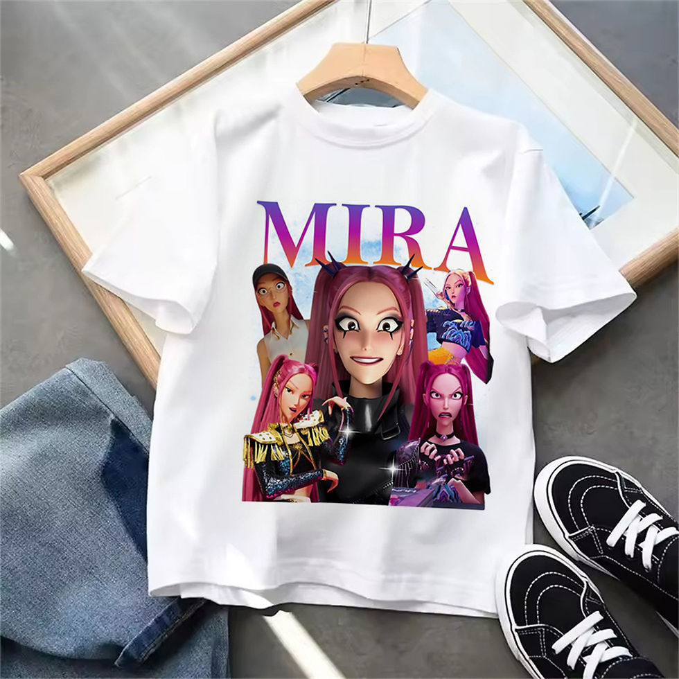 الصورة المصغرة: Kids T-shirt KPop Demon Hunters 2025 Movie Crew Neck Cartoon Girls Boys Tee Casu