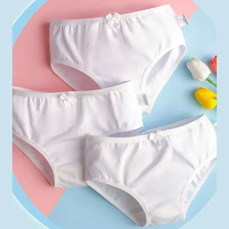 الصورة المصغرة: Multi-Pack 6Pcs/Lot White Baby Girls Briefs Cotton Toddlers Girls Panties Kids U