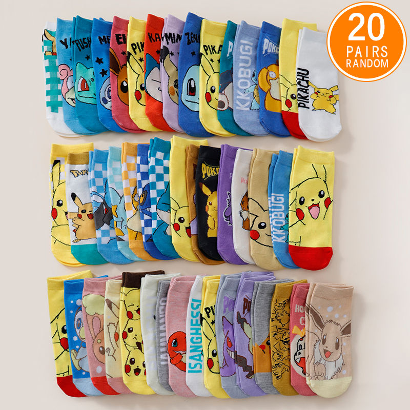 الصورة المصغرة: 5/10/20 Pairs Four Seasons Women's Fashion Cartoon Anime Pok é mon Versatile Sw