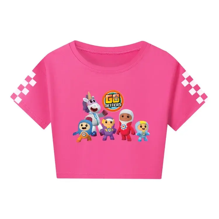 الصورة المصغرة: New Cartoon Go Jetters Tshirt Kids Character Xuli Kyan Lars Foz Clothes Girls Sh