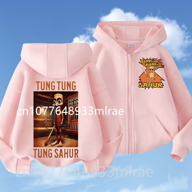 Thumbnail: 2025  Boy A Girl Autumn Zip-up Sweatshirt Italian Brainrot Funny Meme T-shirts T