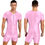 Thumbnail: Men Glossy One-Piece Swimsuit Short Sleeve Zipper Jumpsuit Solid Color Bodysuit 